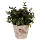 Bloempot Ø 12x11 cm Beige Keramiek Vogel