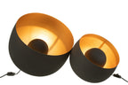 J-Line tafellamp Rond - metaal - zwart/goud - large