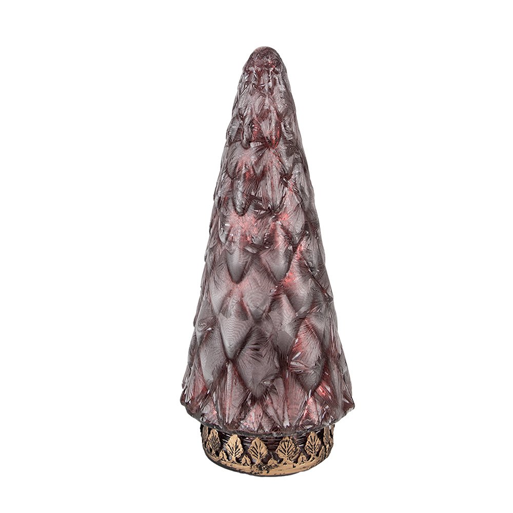 Kerstdecoratie met LED-verlichting Kerstboom Ø 11x24 cm Rood Glas