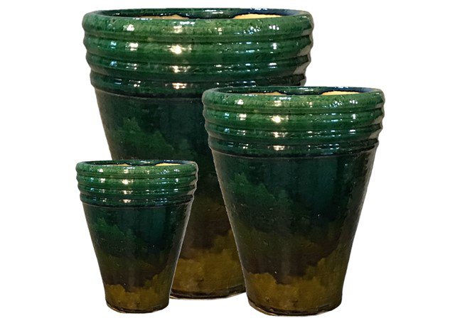 Laba pottenset3 mat bruin/groen