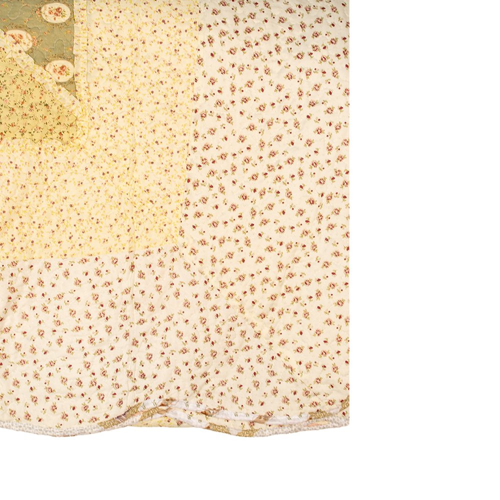 Bedsprei 230x250 cm Groen Beige Polyester