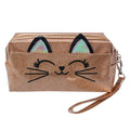 Toilettas Dames Kat 18x10 cm Goudkleurig Polyurethaan