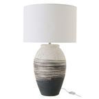 J-Line tafellamp Rolph - keramiek - zwart/beige