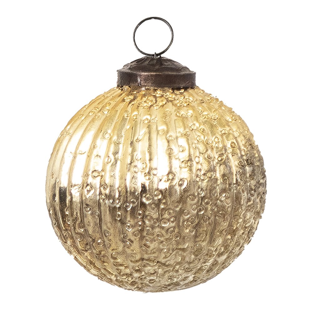 Kerstbal Ø 7 cm Goudkleeurig Glas Kerstdecoratie