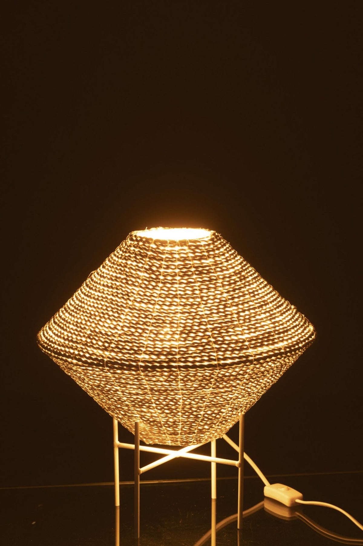 J-Line hanglamp Ufo Raffia - wit - klein