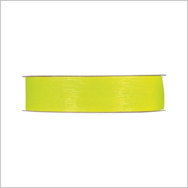 Organza lint – neon geel roze oranje – 25mm x 50 meter
