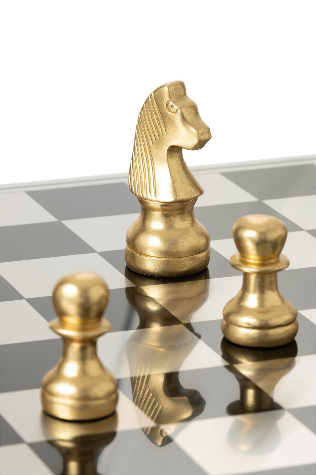 J-Line decoratie Schaakstuk - polyresin - goud/wit