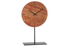 J-Line klok Rond Marmer - steen - terracotta/zwart