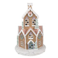 Gingerbread house met LED Ø 21x33 cm Bruin Kunststof