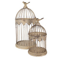Vogelkooi Decoratie Set van 2 Ø 32x60 / Ø 23x40 cm Bruin Metaal