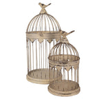 Vogelkooi Decoratie Set van 2 Ø 32x60 / Ø 23x40 cm Bruin Metaal