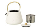 J-Line theepot - ijzer - wit/goud
