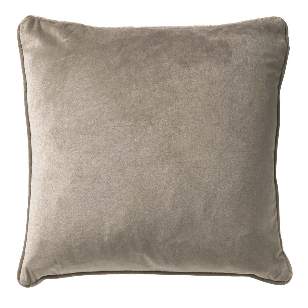 Dutch Decor Finn - Kussen 45x45 cm - Fluweel - Drijfhout - Taupe