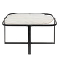 Salontafel 86x68x45 cm Zwart Wit IJzer Bijzettafel