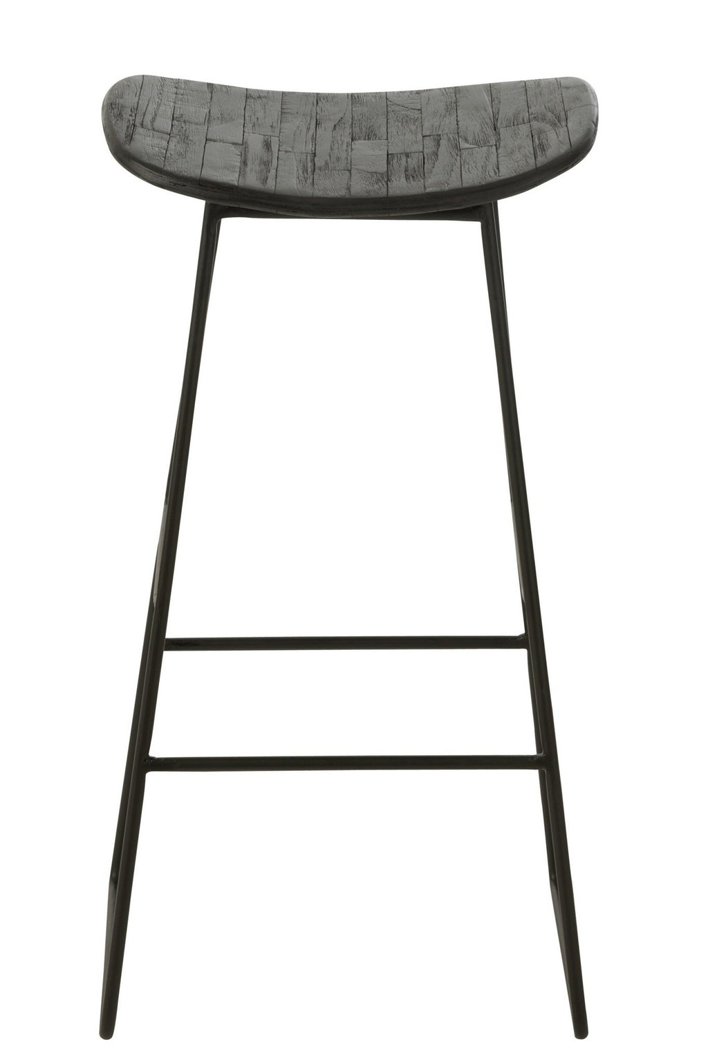 J-Line stoel Rechthoekig - gerecycleerd teak - zwart - large