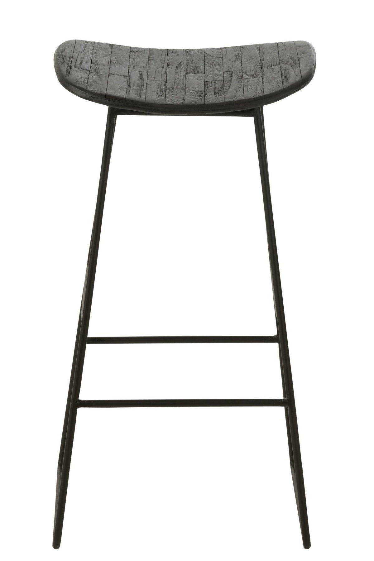 J-Line stoel Rechthoekig - gerecycleerd teak - zwart - large