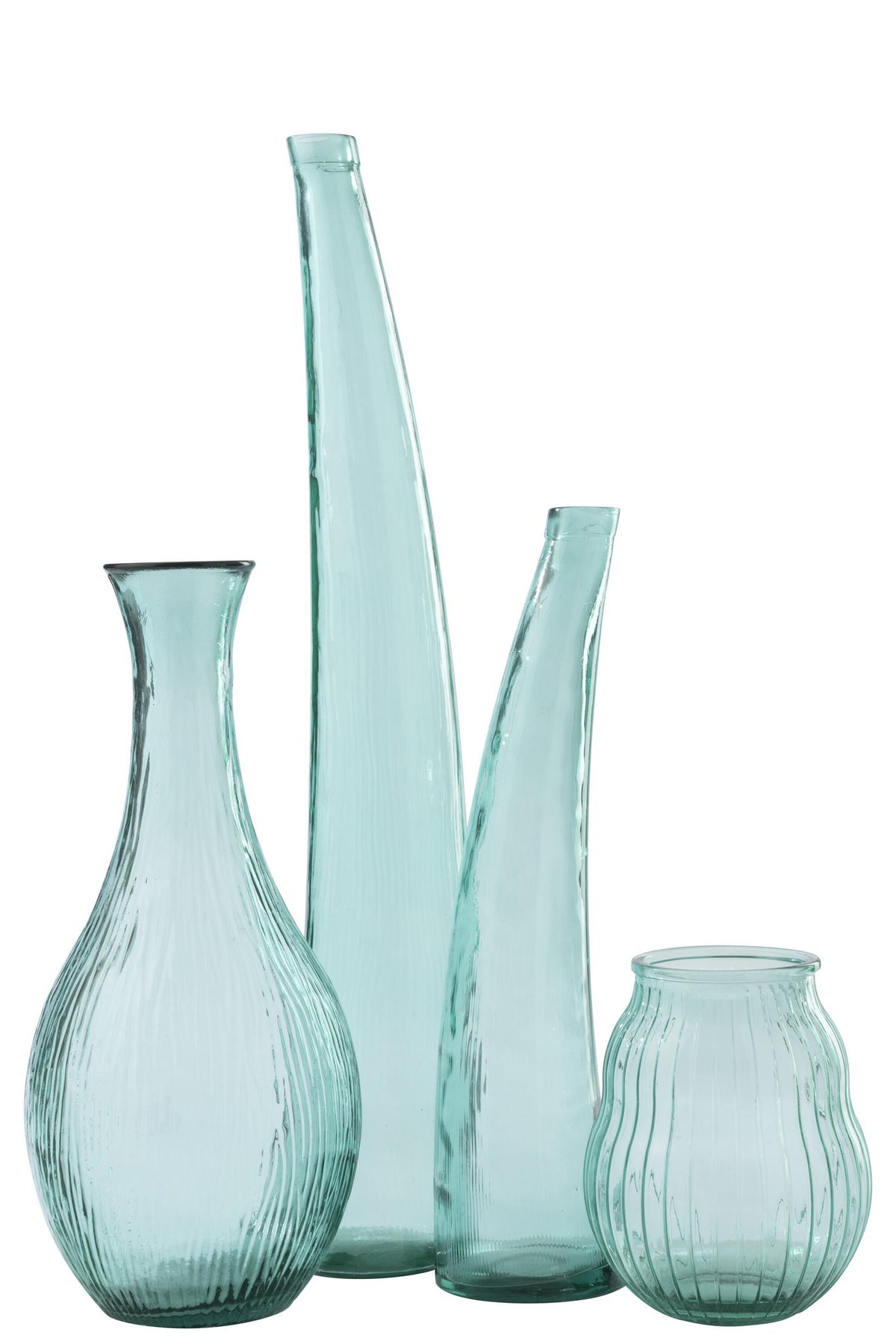 J-Line vloervaas - glas - azuurblauw - L