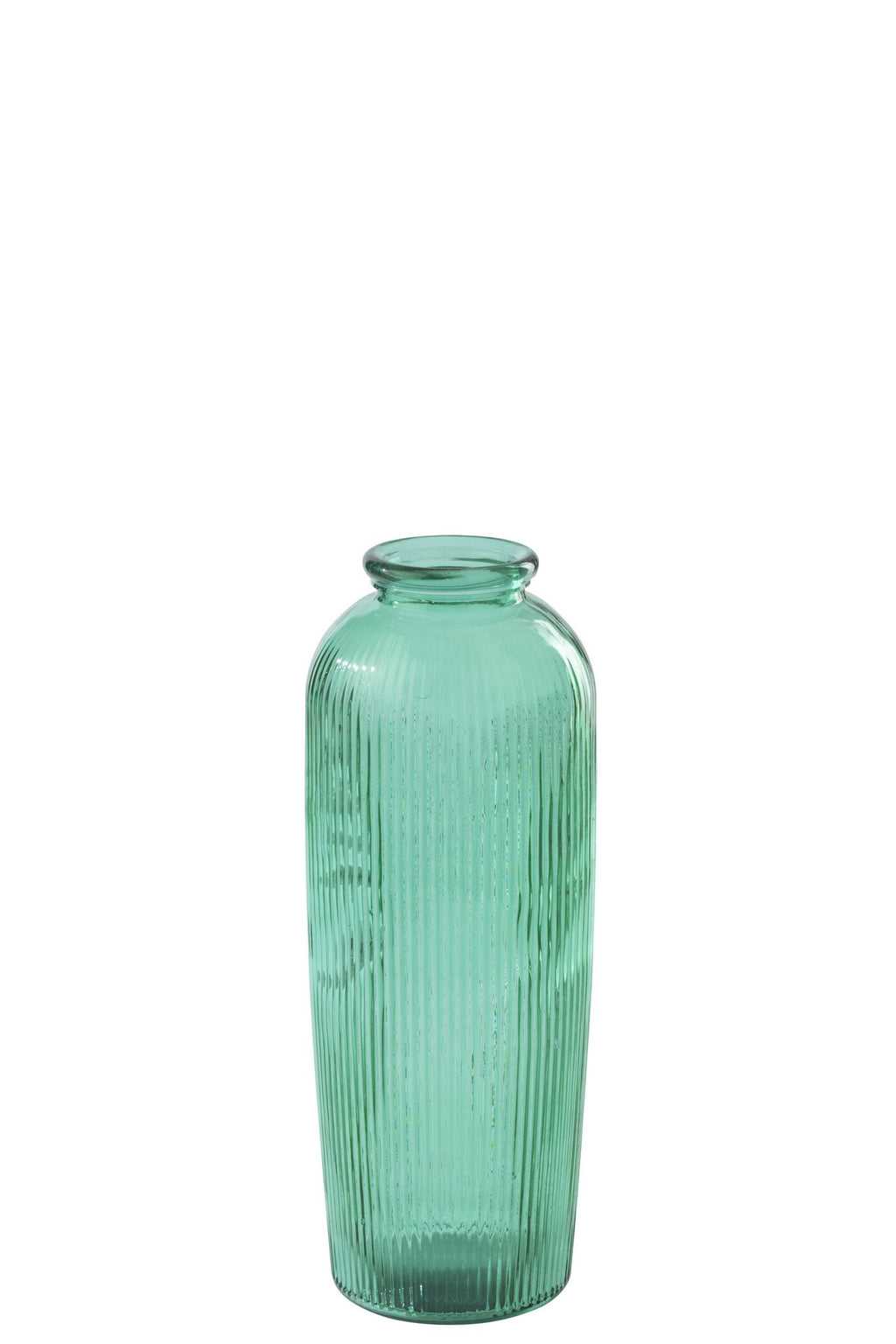 J-Line vaas Gestreept - glas - smaragdgroen