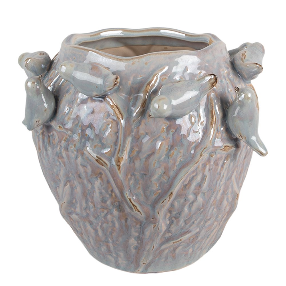 Bloempot Ø 25x20 cm Blauw Terracotta