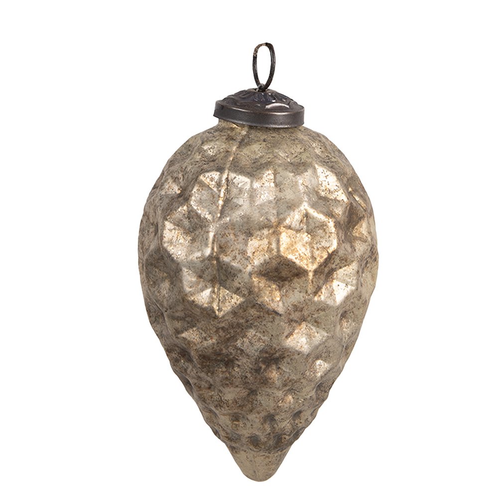 Kerstbal Ø 8x11 cm Goudkleurig Glas Kerstboomversiering