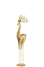J-Line figuur Rendier Op Voet - metaal - goud - medium