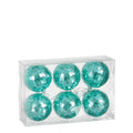 Ornament spiegelbal groen 6 stuks
