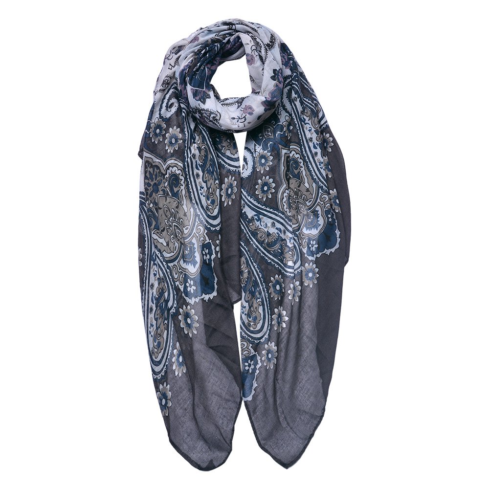Sjaal Dames Print 90x180 cm Grijs Synthetisch Shawl Dames