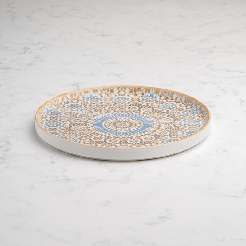 Cruise Tangier Rond Randloos Porseleinen Bord 27cm – Set van 6 | Marokkaans patroon dinerbord | Professioneel horecaservies