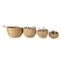 Opbergmand Set van 4 Ø 30 - Ø 18cm Bruin Stro Mand