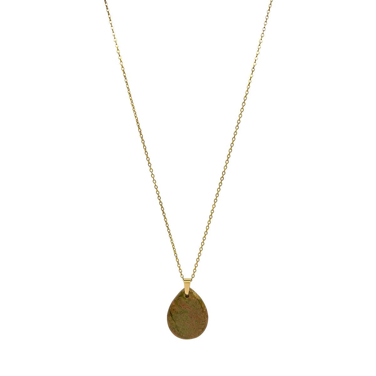 Louiz Lange Edelsteen Ketting met Unakiet Hanger