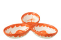 J-Line serveerschaal Granada Clover - keramiek - wit/oranje
