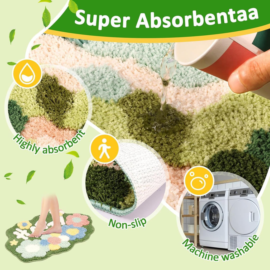 Happy superzachte antislip microvezelmat 2000 gsm (40x60 cm), 1 verpakking | Absorberend bad, keuken, deurvloermat