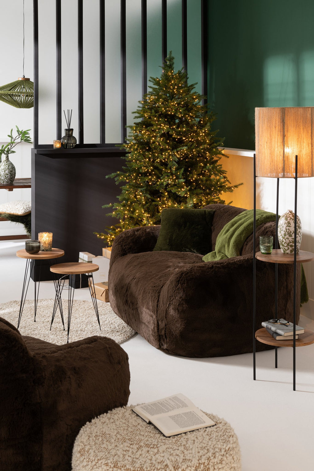 J-Line lamp - ijzer/mango - naturel/zwart
