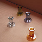 Kaarshouder H8cm violet Mood - Set van 2