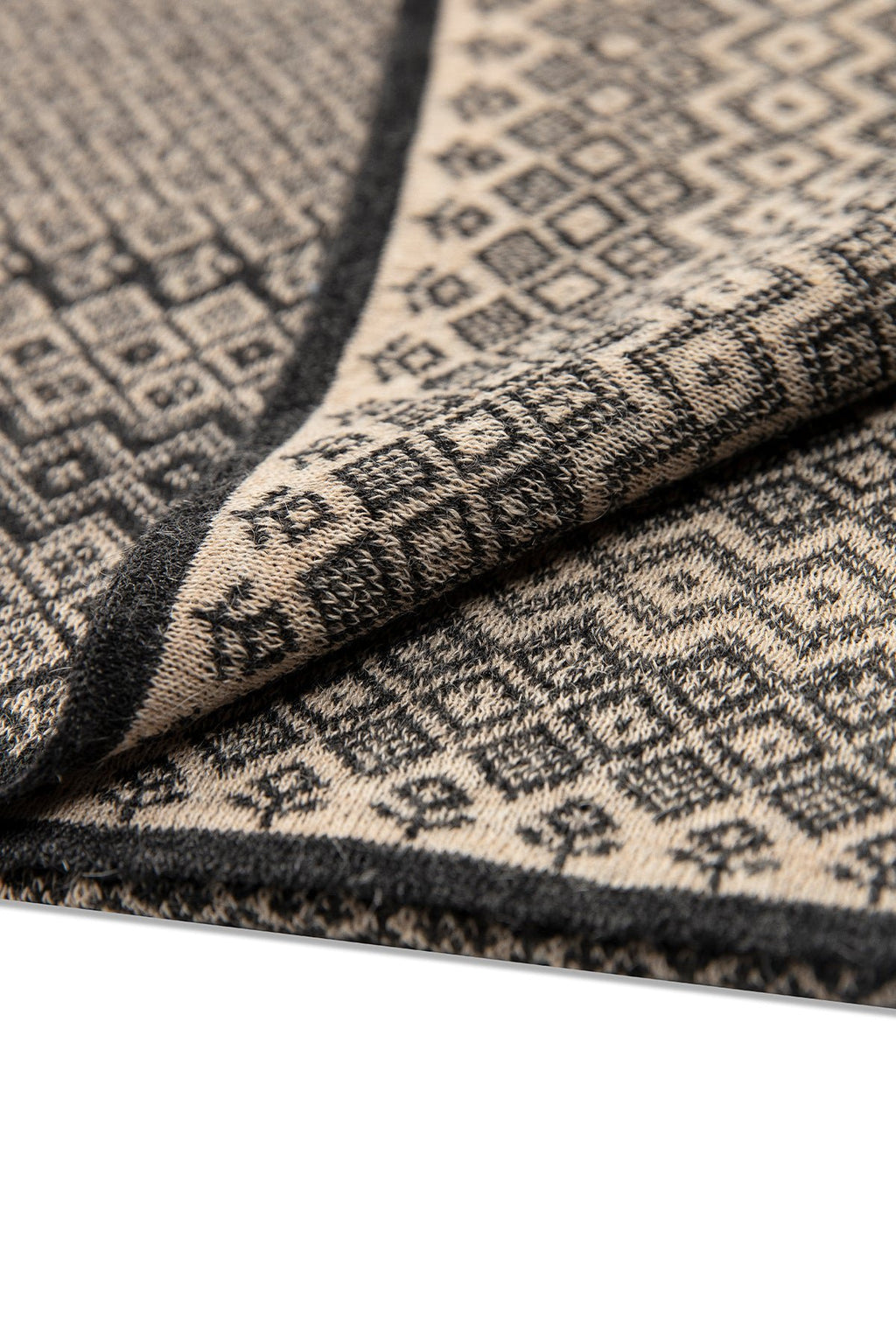 Sneeuwsjaal zwart beige