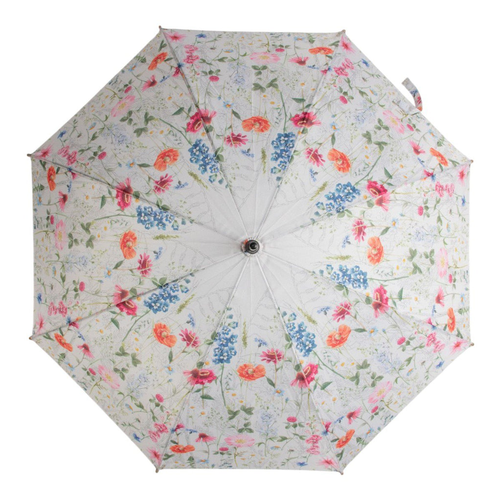 Paraplu bloemenweide off white 105 cm