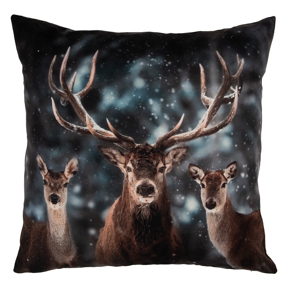 Kussenhoes 45x45 cm Grijs Polyester Hert