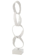 J-Line decoratie Figuur Ringen op voet - aluminium - wit - large
