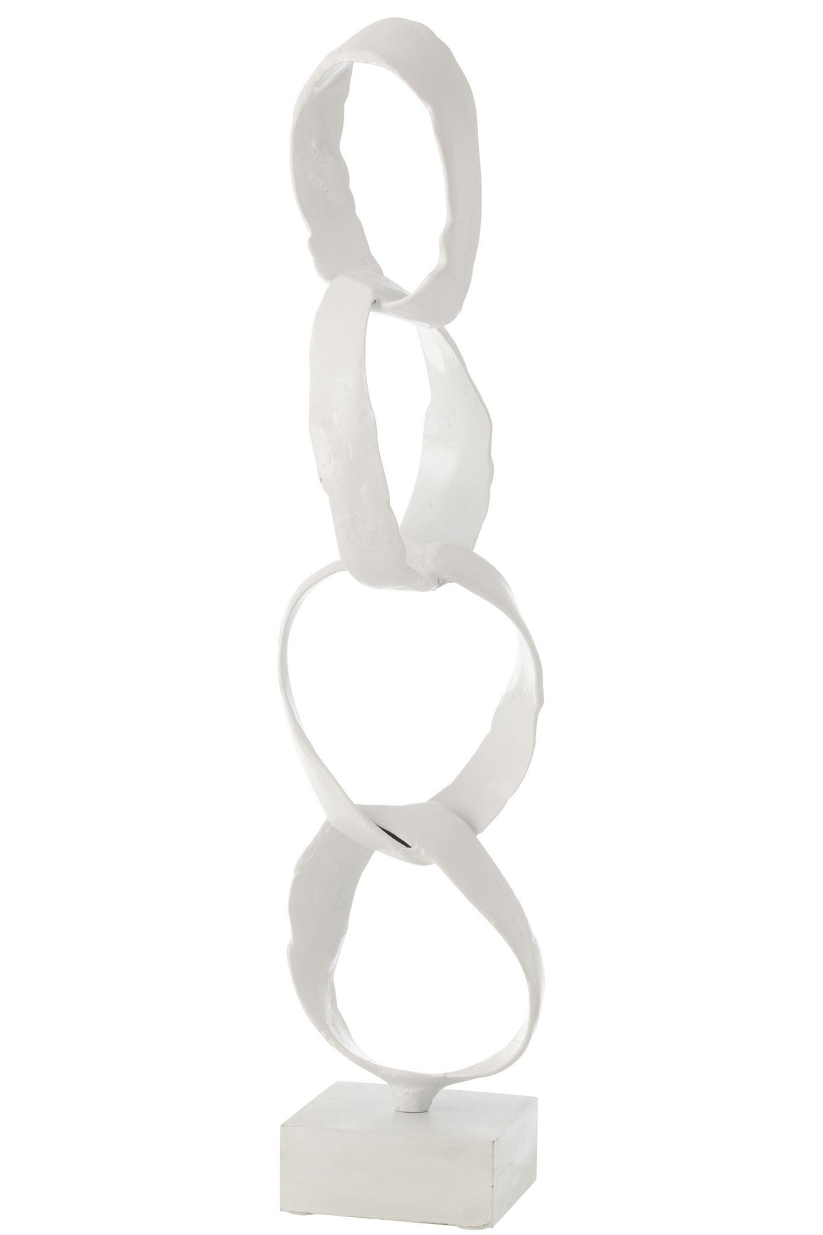 J-Line decoratie Figuur Ringen op voet - aluminium - wit - large