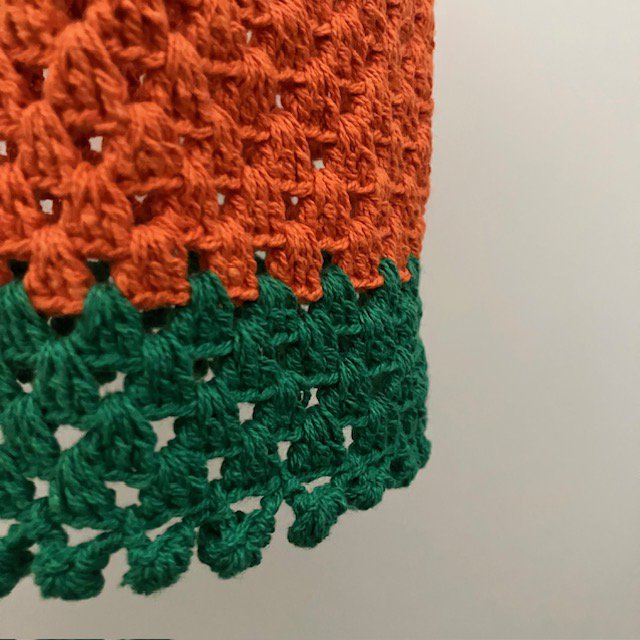 Luna-Leena lampion / lantaarn haak - oranje - biologisch katoen - hand gehaakt in Nepal