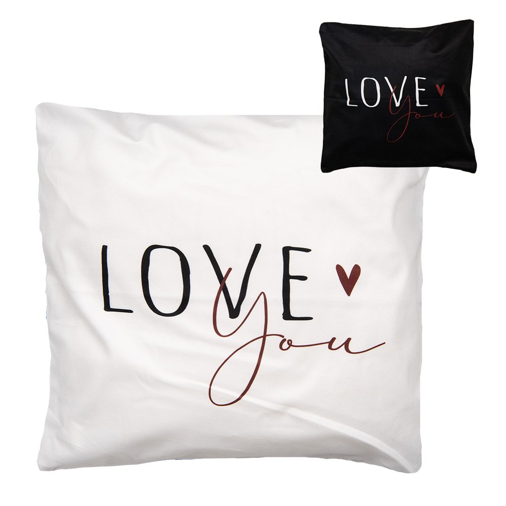 Kussenhoes 45x45 cm Zwart Wit Polyester