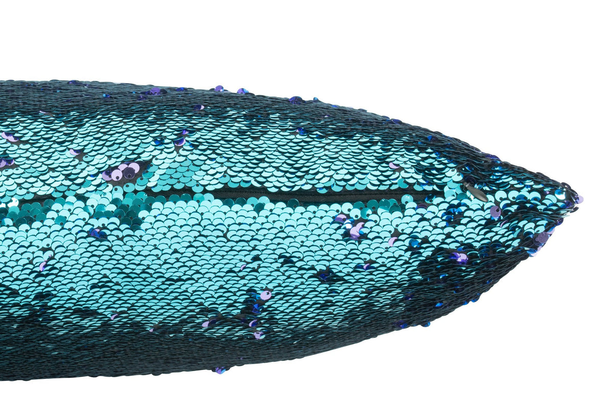 J-Line kussen Omkeerbaar Sequin - textiel - blauw/paars