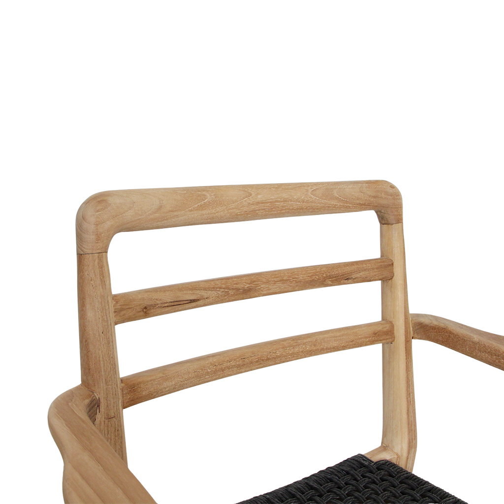 Verano teakhouten tuinstoel met armleuning - Zwart