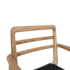 Verano teakhouten tuinstoel met armleuning - Zwart