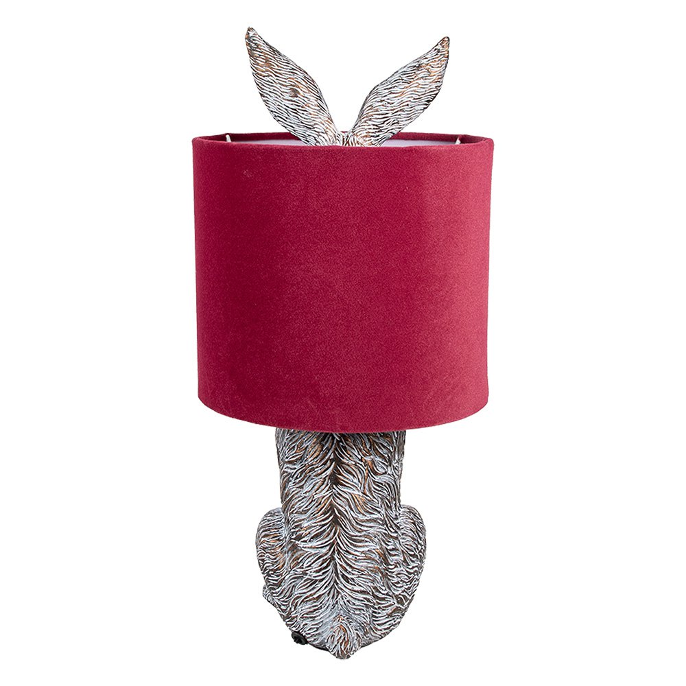 Tafellamp Konijn Ø 20x43 cm Bruin Rood Polyresin Bureaulamp