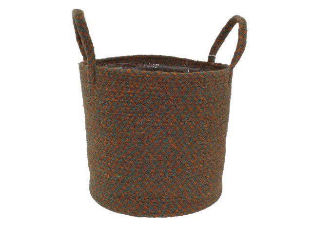 Merula pot jute met handvat oranje/groen