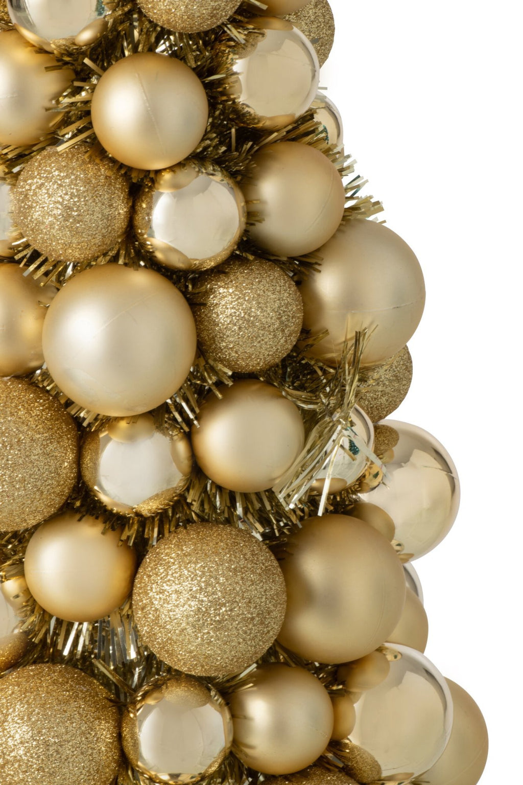 J-Line Kegel met kerstballen - PS - goud