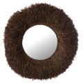 J-Line spiegel Rond Sisal - riet - bruin
