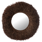 J-Line spiegel Rond Sisal - riet - bruin