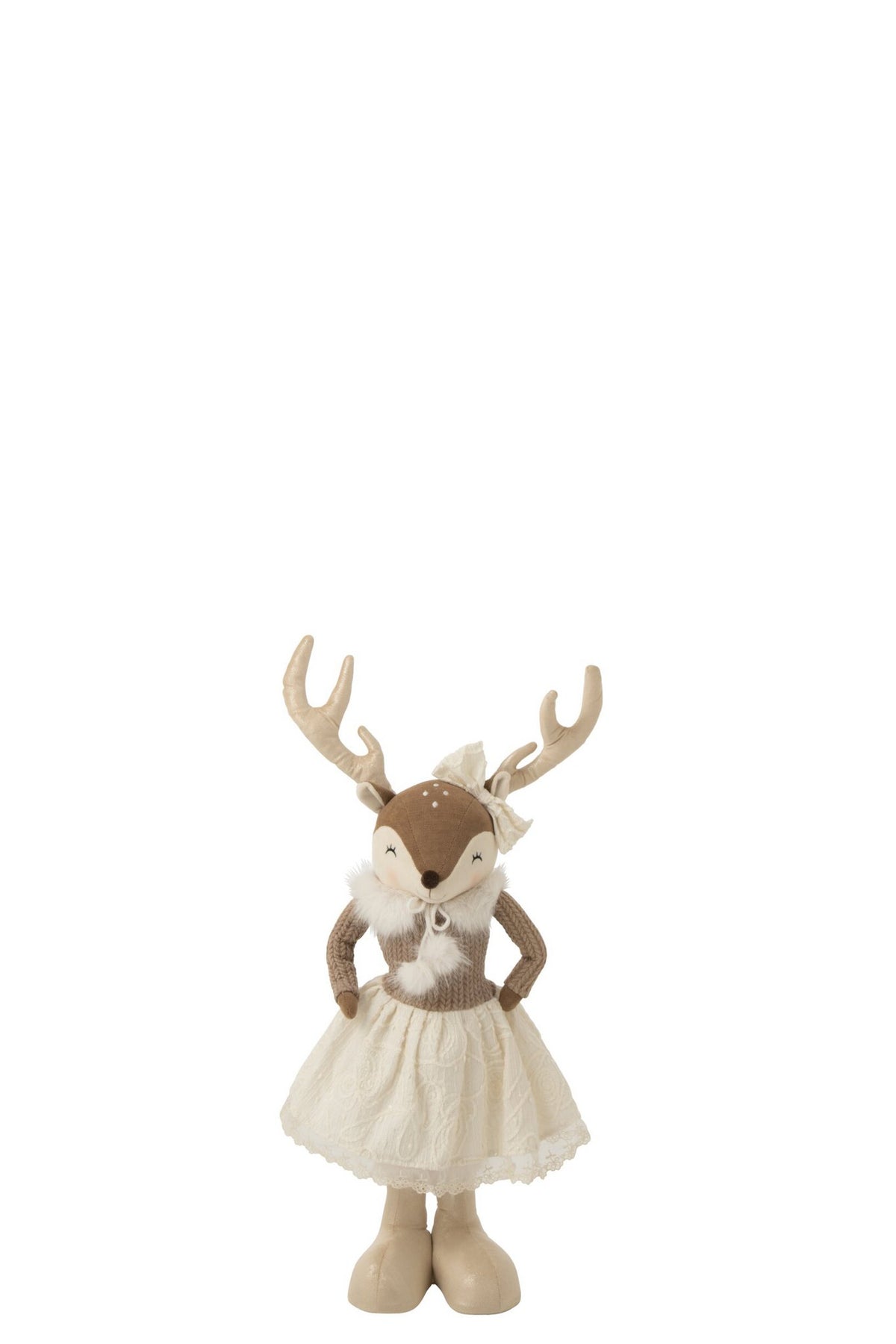 J-Line Telescopische eland en vrouw - polyester - beige - small